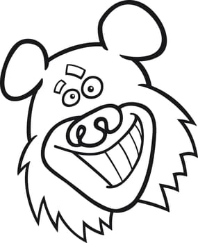 cartoon illustration of funny bear for coloring book