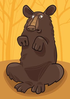 cartoon illustration of American black bear Baribal