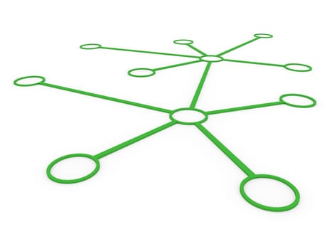 3d network connection circle green social global internet