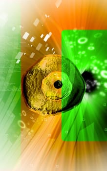 Digital illustration of Ovum cell in colour background