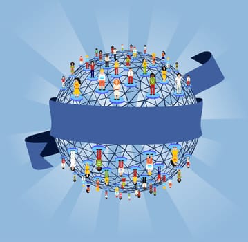 Social media network human connection concept