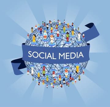 Social media network human connection concept