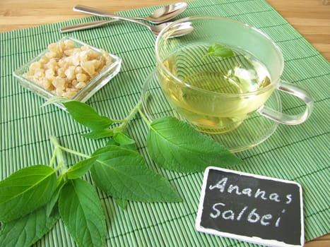 Tea flavoured with pineapple sage
