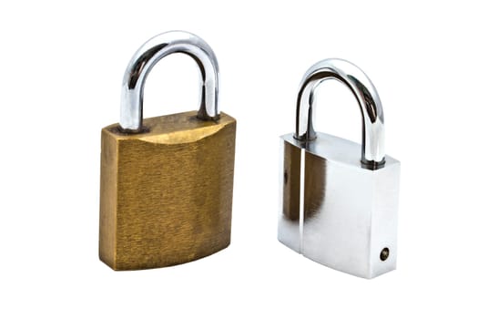 Padlock closeuo on white background