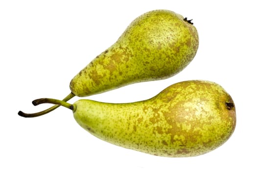 Green pears isolated on white background