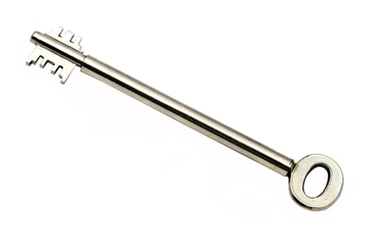 Old key isolated on white background