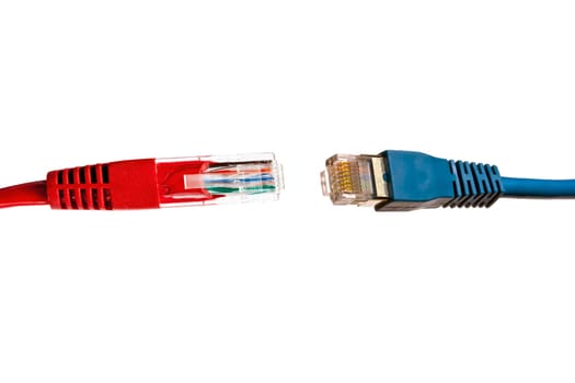 Network plugs isolated on white background