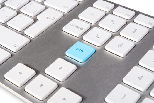 Keyboard with button pay - electronic payment concept