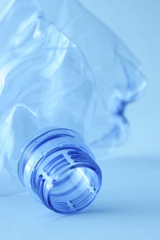 Empty plastic water bottle. Recycle garbage.