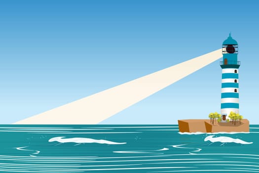 Lighthouse landscape background with plenty of room for text