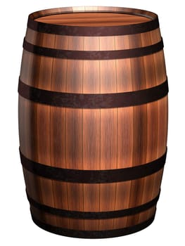 Isolated illustration of an antique wooden barrel