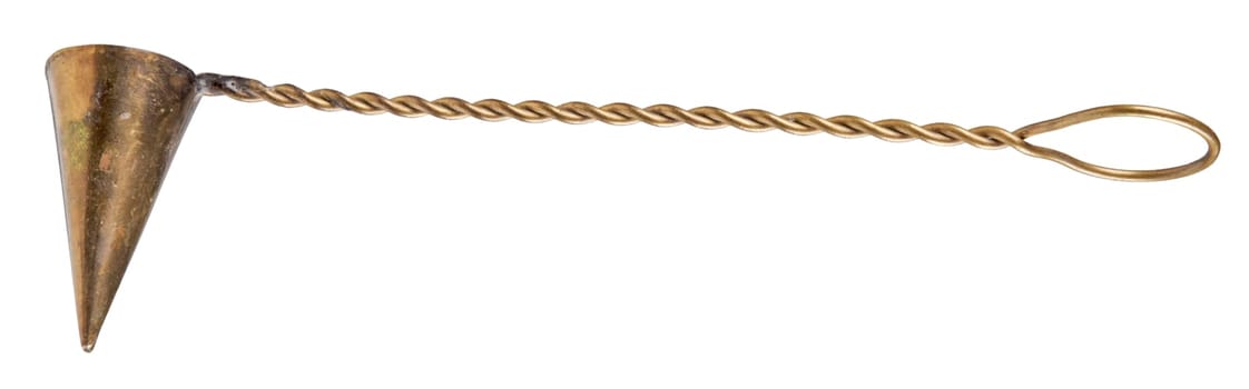 Antique brass tool to shut down candle