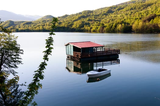Fishing boat on the lake