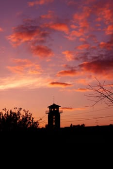 Lithuania Evening Silhouettes with cloudy sky