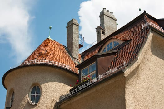 Very nice roof of a big house