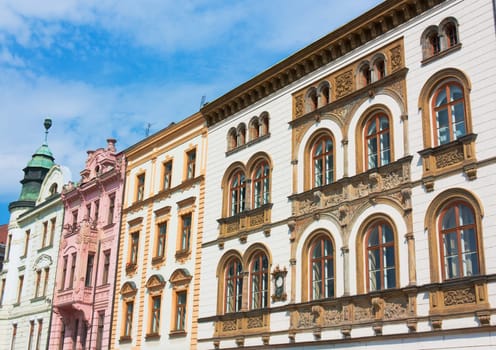 Facade of typical buildings from Czech Republic, Olomouc