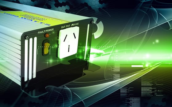 Digital illustration of inverter in colour background