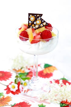 Mascarpone dessert with fresh fruits