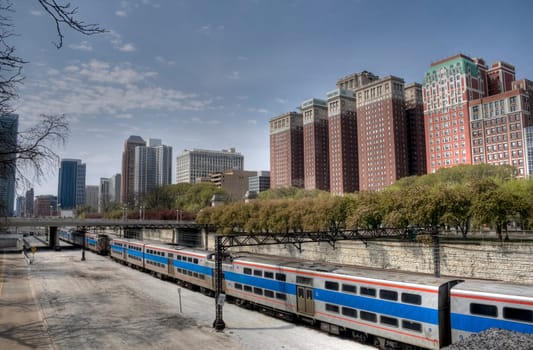 HDR Chicago with Train.