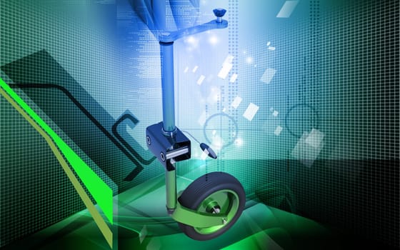 Digital illustration of Jockey wheel in colour background