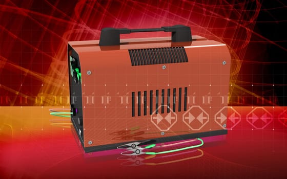 Digital illustration of Battery charger in colour background
