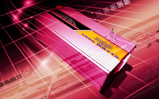 Digital illustration of inverter in colour background