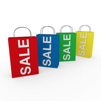 3d sale bag red retail shopping discount buy