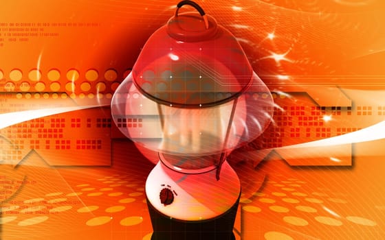 Digital illustration of a Rechargeable floured lantern in colour background