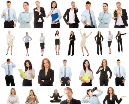 Business people collection, isolated on white background