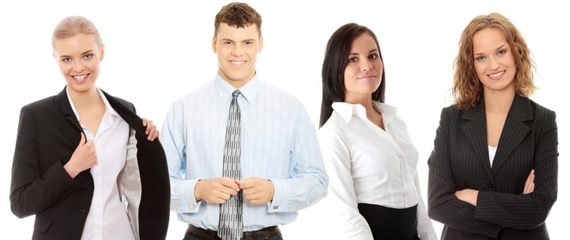 Group of successful business people isolated on white.