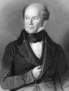 Alexander Perceval (1788-1858) on engraving from 1800s. Irish politician. Engraved by Jenkinson and published by G.Virtue.