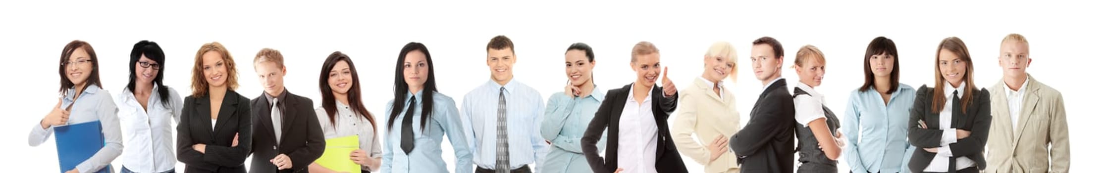 Group of successful business people isolated on white.
