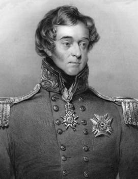 General Sir Frederick William Trench (1777-1859) on engraving from 1800s. British soldier and Tory politician. Engraved by H.Robinson after a painting by Robson and published by G.Virtue.