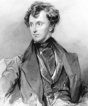 Sir James Emerson Tennent, 1st Baronet (1804-1869) on engraving from 1800s. Irish politician and traveller. Engraved by R.A.Arlett after a drawing by G.Richmond and published by G.Virtue.