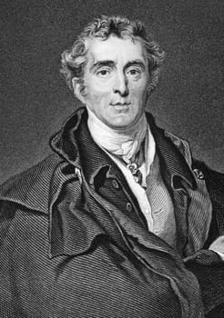 Arthur Wellesley, 1st Duke of Wellington (1769-1852) on engraving from 1800s. Soldier and statesman, one of the leading military and political figures of the 19th century. Engraved by H.Robinson after a painting by T.Lawrence .