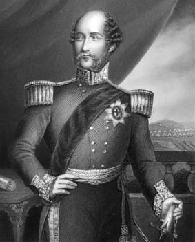 The Prince Adolphus, 1st Duke of Cambridge (1774-1850) on engraving from 1800s. Engraved by D.J.Pound and published by the London Printing and Publishing Company.