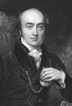 Sir Thomas Lawrence (1769-1830) on engraving from 1832. English portrait painter and president of the Royal Academy. Engraved by J.Thomson after a painting by C.Landseer and published by Fisher, Son &amp  Co London.