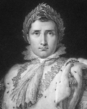 Napoleon Bonaparte (1769-1821) on engraving from 1800s. Emperor of France. One of the most brilliant individuals in history, a masterful soldier, an unequalled grand tactician and a superb administrator. Engraved by W.Holl after a picture by F.Gerard and