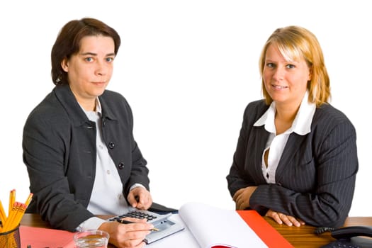 Women at counseling isolated on white background