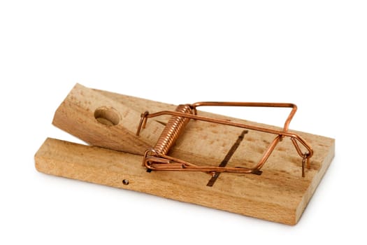 Mousetrap isolated on white background