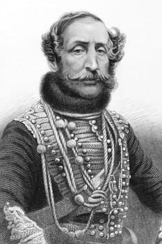Lieutenant General James Thomas Brudenell, 7th Earl of Cardigan (1797-1868) on engraving from 1800s. Officer in the British Army who commanded the Light Brigade during the Crimean War. Published in London by Virtue &amp  Co.