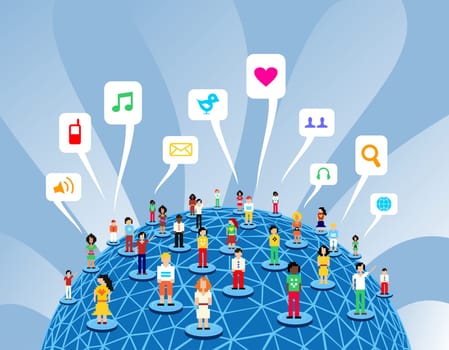 Social media network connection concept