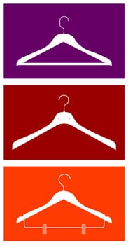 Three clothes hangers. Vector available
