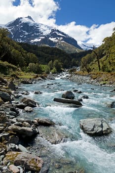 The upper Wilkin river valley on the south island of New Zealand