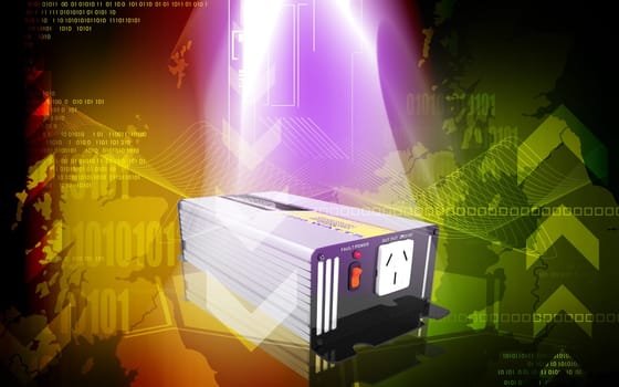Digital illustration of inverter in colour background