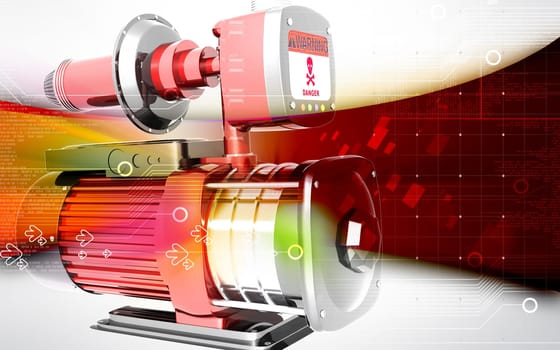 Digital illustration of pressure pump in colour background