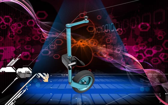 Digital illustration of Jockey wheel in colour background