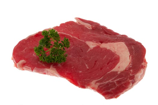 Beef,raw and juicy on a white background