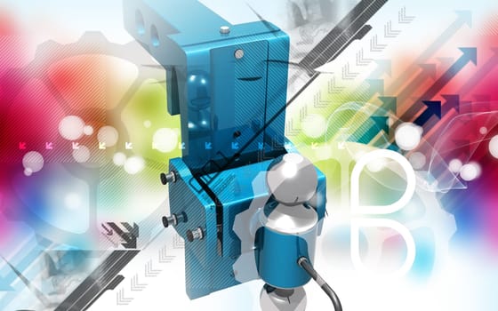 Digital illustration of tow ball in colour background