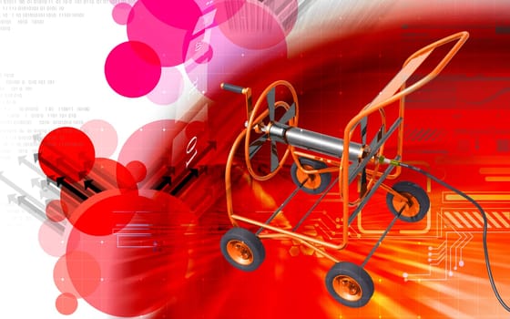Digital illustration of a heavy duty hose in colour background